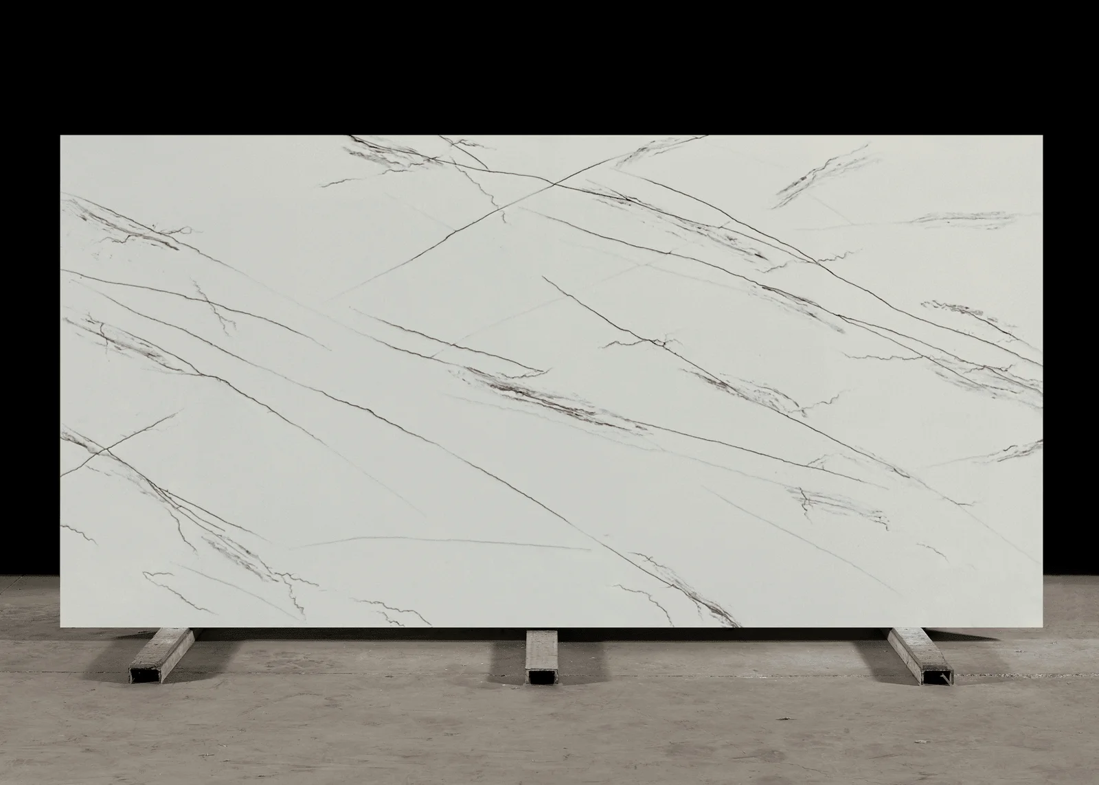 Full slab of Calacatta Blush CQM461 white quartz from Classic Quartz Stone