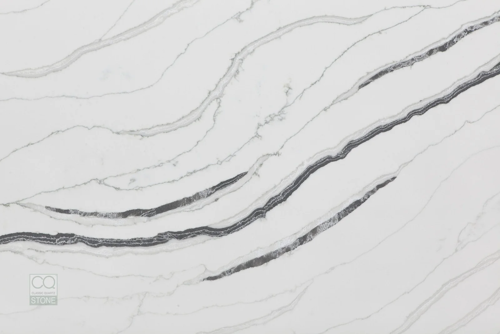 Full slab of Monaco CQM431 white quartz from Classic Quartz Stone