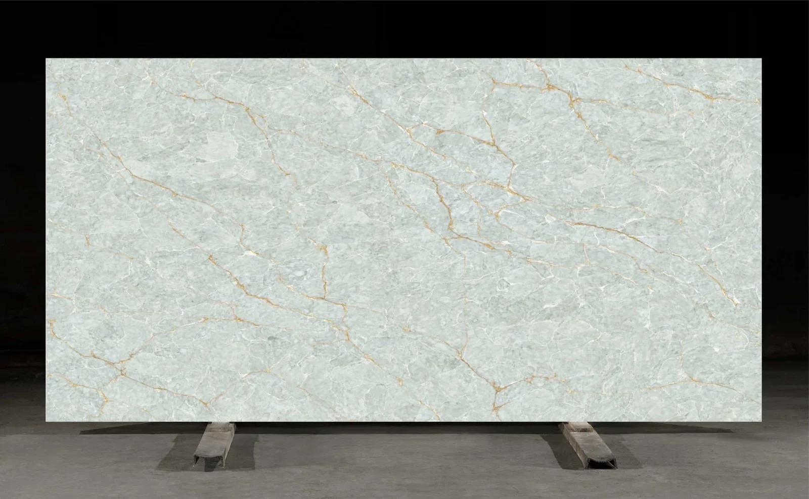 Full slab of Neptune CQC143 grey quartz from Classic Quartz Stone