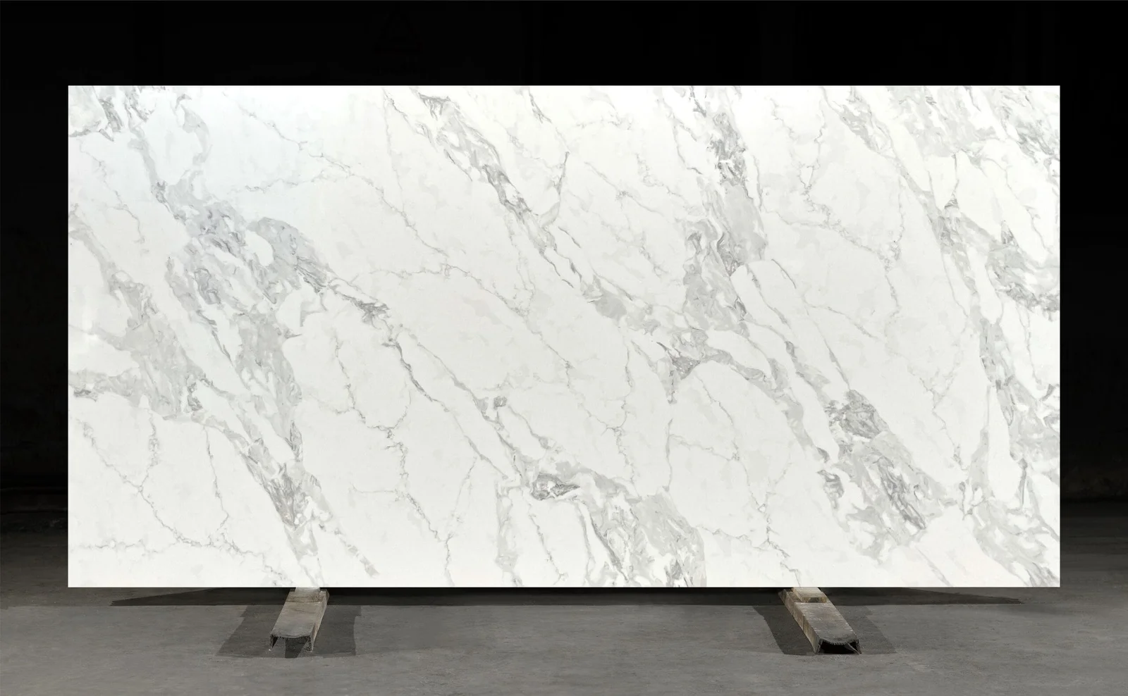 Full slab of Statuario Crystal CQP208 white quartz from Classic Quartz Stone