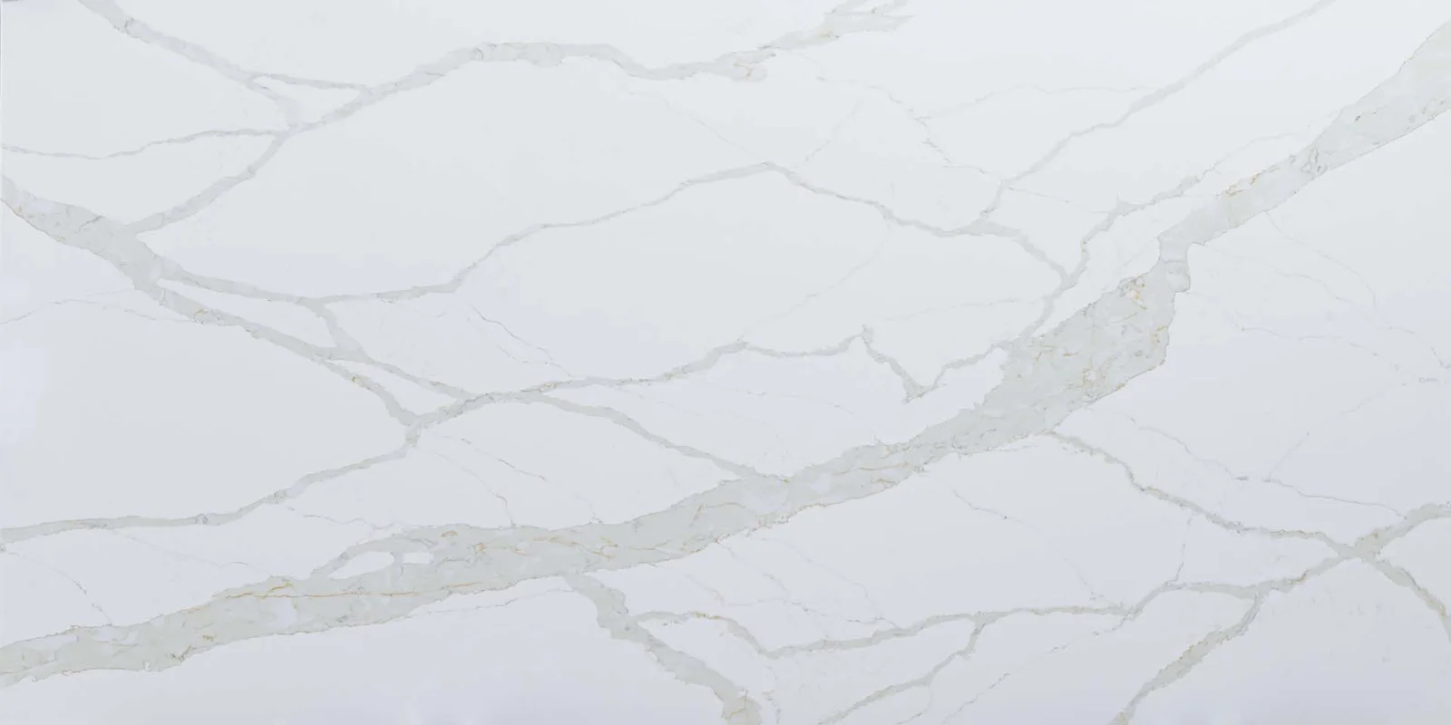 Full slab of Torrano Gold CQM448 white quartz from Classic Quartz Stone