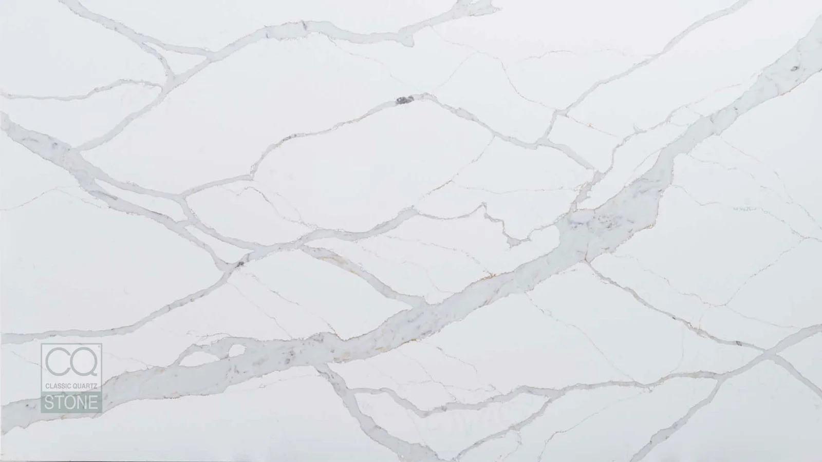 Full slab of Torrano Grey CQM447 grey quartz from Classic Quartz Stone