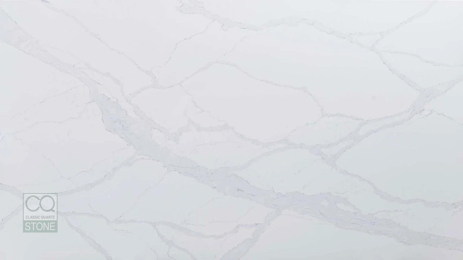 Full slab of Torrano Perla CQM446 grey quartz from Classic Quartz Stone