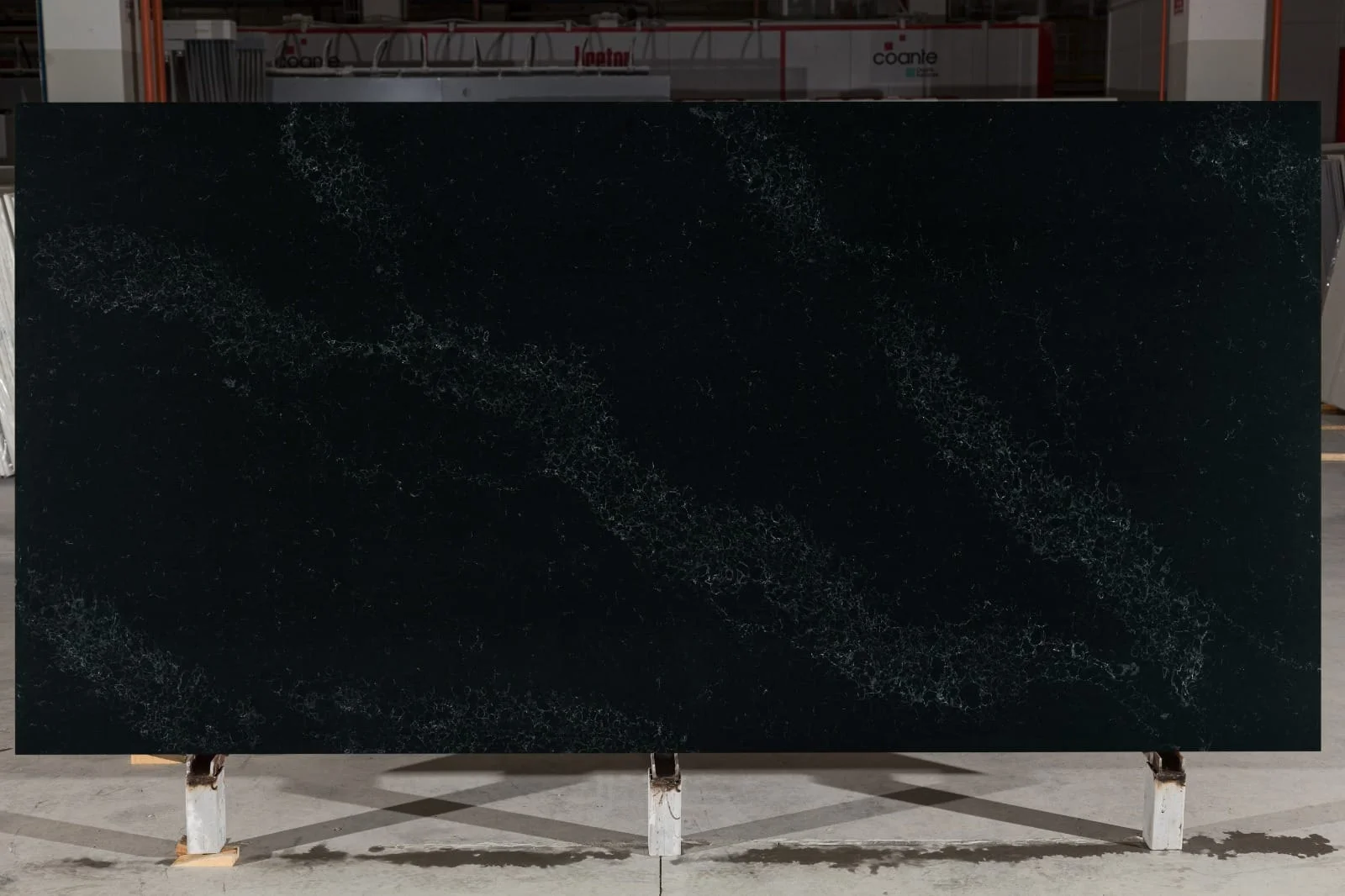 Full slab of Valiente Black CQ7713 black quartz from Classic Quartz Stone