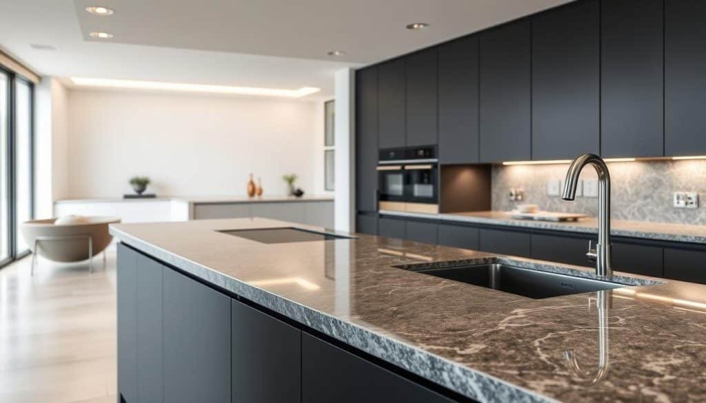 Advanced sintered stone worktops with custom finishes