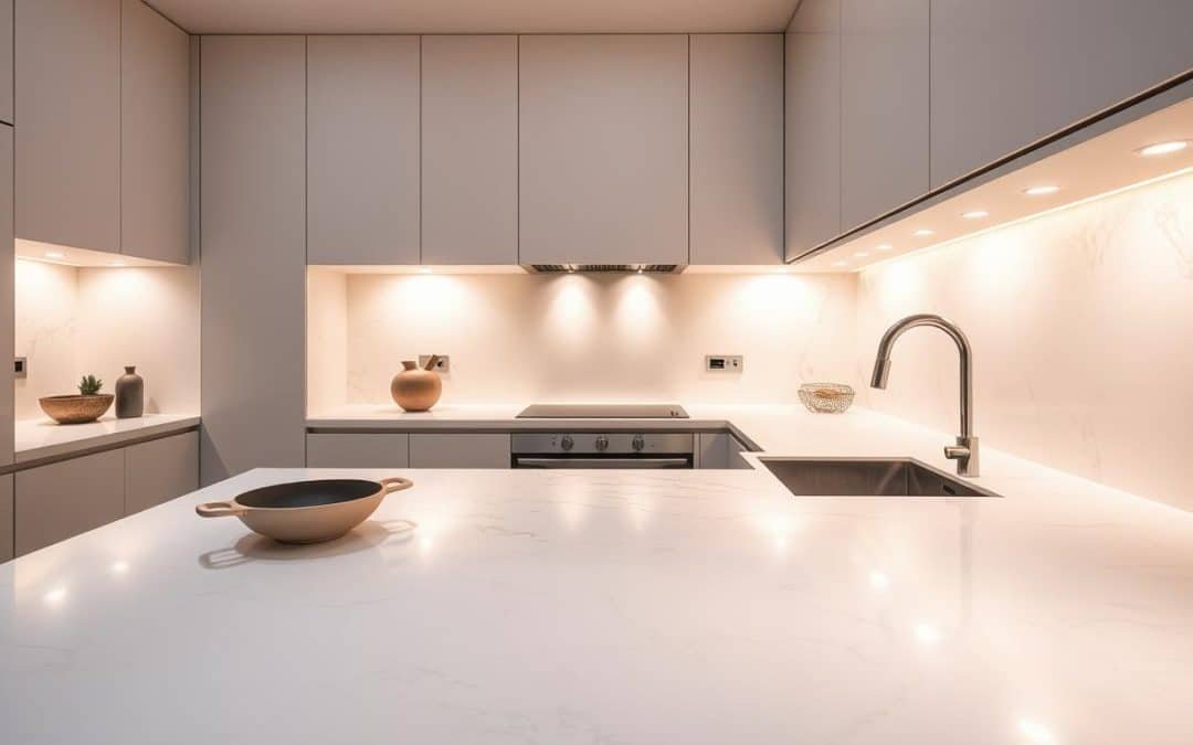Ethereal Glow Stone Worktops Installation in London