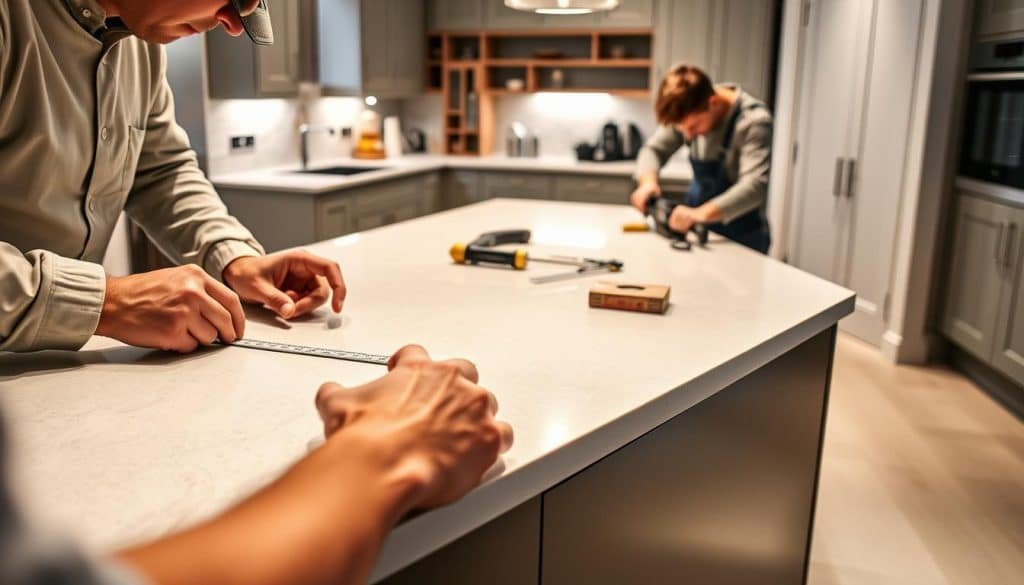 Expert installation of worktops