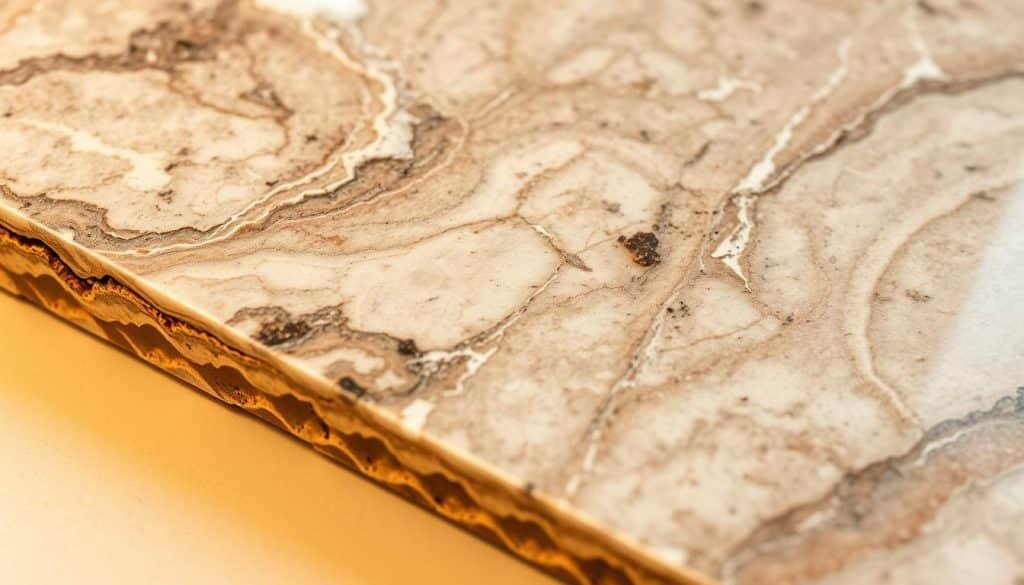 Faux marble composition and manufacturing process