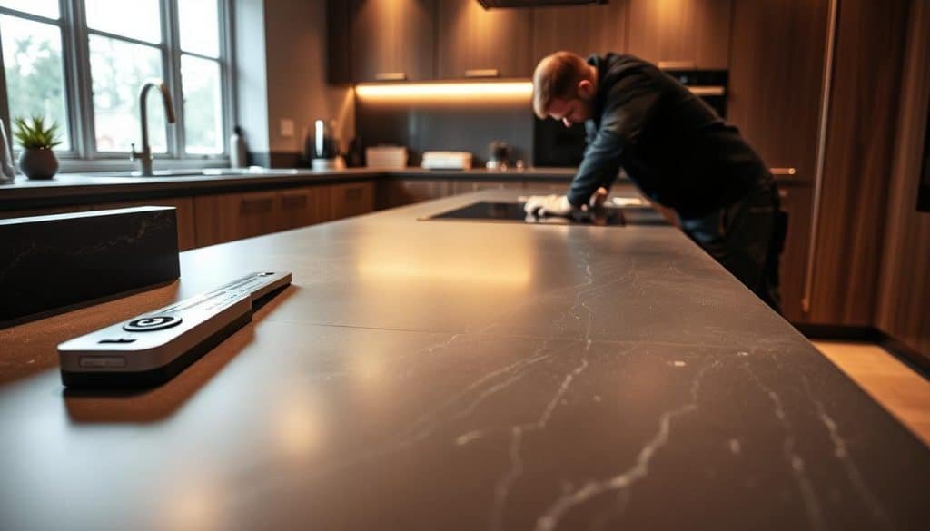 Professional installation of Dekton REM worktops
